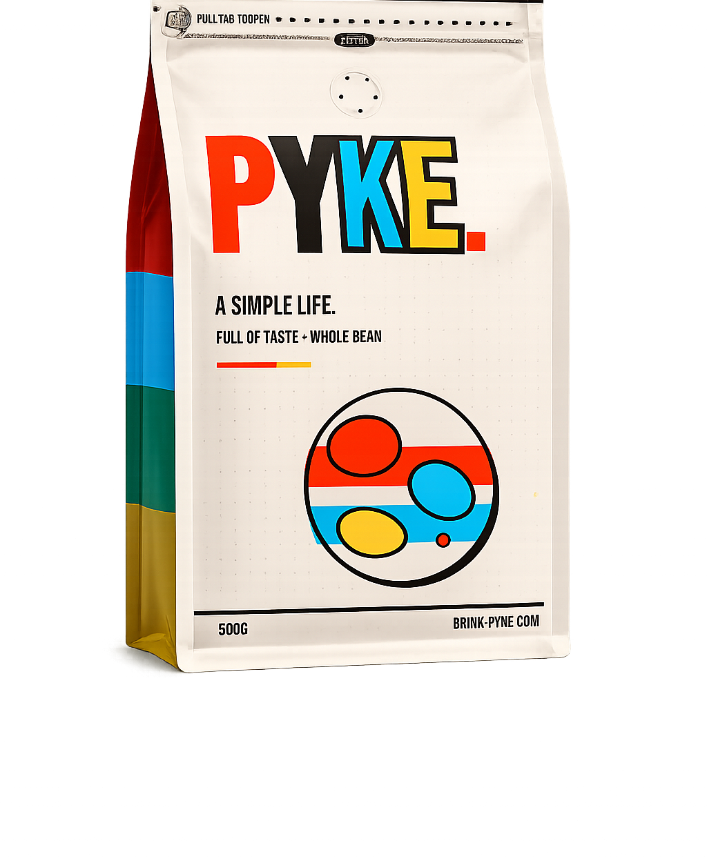 PYKE coffee bag — 500 g whole bean, A Simple Life, Full of Taste